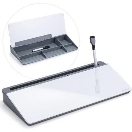 Tableau en verre de rangement de bureau Varhomax gris