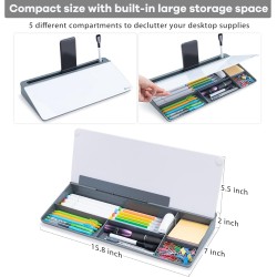 Tableau en verre de rangement de bureau Varhomax gris