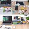 Tableau en verre de rangement de bureau Varhomax gris