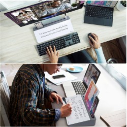 Tableau en verre de rangement de bureau Varhomax gris