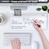 Varhomax Tableau blanc de bureau en verre avec rangement, tableau blanc effaçable à sec, liste de tâches, support de clavier pou