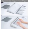 Varhomax Tableau blanc de bureau en verre avec rangement, tableau blanc effaçable à sec, liste de tâches, support de clavier pou
