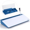 Varhomax Tableau blanc de bureau en verre avec rangement, organiseur de bureau effaçable à sec, tableau blanc pour liste de chos