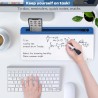 Varhomax Tableau blanc de bureau en verre avec rangement, organiseur de bureau effaçable à sec, tableau blanc pour liste de chos