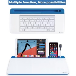 Varhomax Tableau blanc de bureau en verre avec rangement, organiseur de bureau effaçable à sec, tableau blanc pour liste de chos