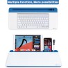Varhomax Tableau blanc de bureau en verre avec rangement, organiseur de bureau effaçable à sec, tableau blanc pour liste de chos