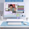 Varhomax Tableau blanc de bureau en verre avec rangement, organiseur de bureau effaçable à sec, tableau blanc pour liste de chos