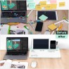 Varhomax Tableau blanc de bureau en verre avec rangement, tableau blanc effaçable à sec, liste de choses à faire, support de cla