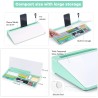 Varhomax Tableau blanc de bureau en verre avec rangement, tableau blanc effaçable à sec, liste de choses à faire, support de cla