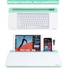 Varhomax Tableau blanc de bureau en verre avec rangement, tableau blanc effaçable à sec, liste de choses à faire, support de cla