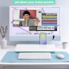 Varhomax Tableau blanc de bureau en verre avec rangement, tableau blanc effaçable à sec, liste de choses à faire, support de cla