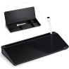 Varhomax Tableau blanc de bureau avec rangement, tableau blanc en verre effaçable à sec, liste de choses à faire pour la maison,