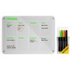 PREVIS BRAND Planning Frigo Magnetique Hebdomadaire Plexiglass Transparent A4(21X30CM) avec 4 Marqueurs Premium - Tableau Planne