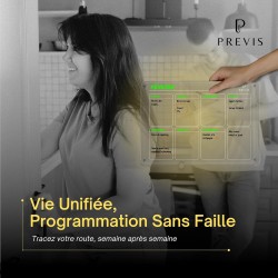 PREVIS BRAND Planning Frigo Magnetique Hebdomadaire Plexiglass Transparent A4(21X30CM) avec 4 Marqueurs Premium - Tableau Planne