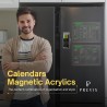 PREVIS BRAND 2X Calendrier Magnetique Frigo Transparent (Mensuel+Hebdomadaire) A4(21X30CM) avec 4 Marqueurs Premium -2 Tableau P