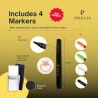 PREVIS BRAND 2X Calendrier Magnetique Frigo Transparent (Mensuel+Hebdomadaire) A4(21X30CM) avec 4 Marqueurs Premium -2 Tableau P
