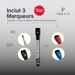 Previs Calendrier Magnetique Frigo A3 (30X40CM) avec 3 Marqueurs Premium- Planning Magnetique - Magnet Frigo Organisateur Famili