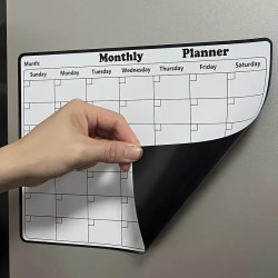 Calendrier magnétique mensuel et hebdomadaire pour réfrigérateur, planificateur magnétique, planificateur mensuel, tableau de pl