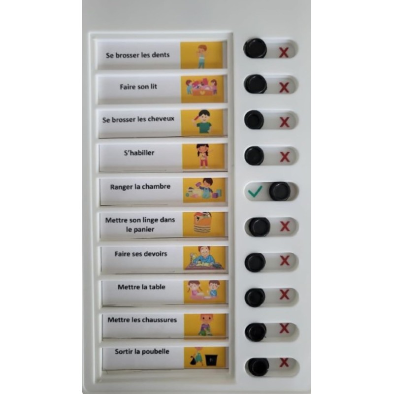 Liste de tâches à faire, Tableau todo list, avec 10 cartes blanches et 88 autocollants, Pour enfants non verbaux et autistes