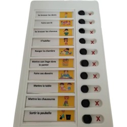 Liste de tâches à faire, Tableau todo list, avec 10 cartes blanches et 88 autocollants, Pour enfants non verbaux et autistes