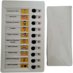 Liste de tâches à faire, Tableau todo list, avec 10 cartes blanches et 88 autocollants, Pour enfants non verbaux et autistes