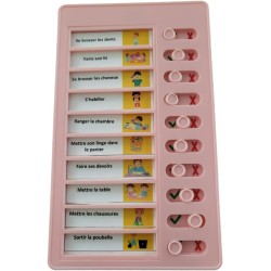 Liste de tâches à faire, Tableau todo list, avec 10 cartes blanches et 88 autocollants, Pour enfants non verbaux et autistes (Ro