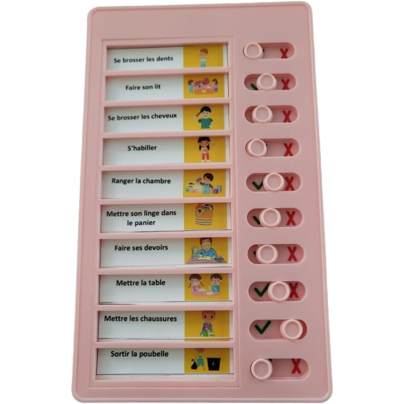 Liste de tâches à faire, Tableau todo list, avec 10 cartes blanches et 88 autocollants, Pour enfants non verbaux et autistes (Ro