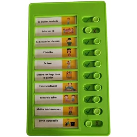 Liste de tâches à faire, Tableau todo list, avec 10 cartes blanches et 88 autocollants, Pour enfants non verbaux et autistes (Ve