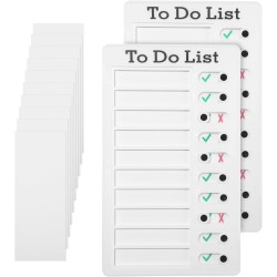 Tableau de Liste de Contrôle,2 PCS Memo Checklist Portable Memoboards avec 10 papiers vides interchangeables,Tableau mémo réutil