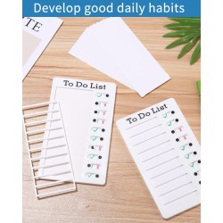 Tableau de Liste de Contrôle,2 PCS Memo Checklist Portable Memoboards avec 10 papiers vides interchangeables,Tableau mémo réutil