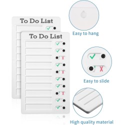 Tableau de Liste de Contrôle,2 PCS Memo Checklist Portable Memoboards avec 10 papiers vides interchangeables,Tableau mémo réutil