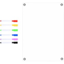 Tableau Magnetique Frigo Transparent, A4 Planning Calendrier Planificateur Hebdomadaire Ardoise Effacable, 30 x 20cm, Planificat