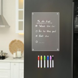 Tableau Magnetique Frigo Transparent, A4 Planning Calendrier Planificateur Hebdomadaire Ardoise Effacable, 30 x 20cm, Planificat