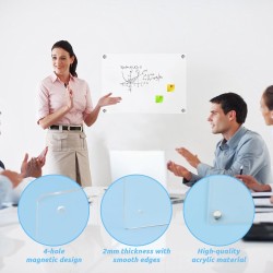 Tableau Magnetique Frigo Transparent, A4 Planning Calendrier Planificateur Hebdomadaire Ardoise Effacable, 30 x 20cm, Planificat