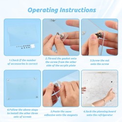 Tableau Magnetique Frigo Transparent, A4 Planning Calendrier Planificateur Hebdomadaire Ardoise Effacable, 30 x 20cm, Planificat