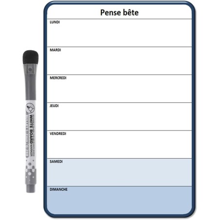 Planning et Liste à faire - To do list - magnétique effaçable pour frigo 15X21 cm A5 + 1 marqueur effaçable magnétique, liste à 