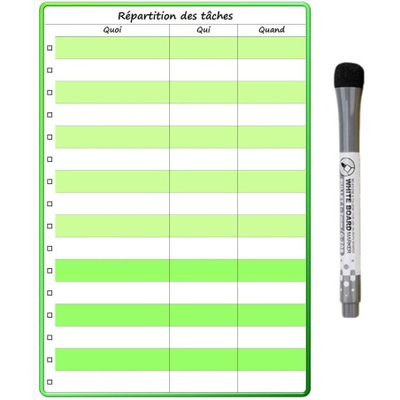 Planning et Liste à faire - To do list - magnétique effaçable pour frigo 15X21 cm A5 + 1 marqueur effaçable magnétique, liste à 