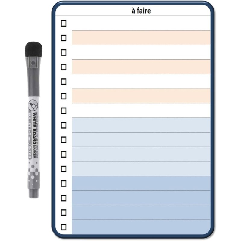 Planning et Liste à faire - To do list - magnétique effaçable pour frigo 15X21 cm A5 + 1 marqueur effaçable magnétique, liste à 