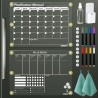 2 Pack Calendrier Frigo Transparent Magnetique en Français, 42 x 30 cm Acrylique Calendrier Magnetique Planner Frigo et Planning