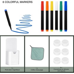 Tableau Transparent Frigo Effacable en Français, 42 x 30 cm Acrylique Tableau Planning Semaine Magnetique Calendrier Frigo Trans
