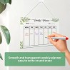 Planificateur Semainer Effaçable,Agenda Hebdomadaire à Suspendre, avec 6 Marqueurs, Transparent, 30 × 20 Cm, Adapté à Une Utilis