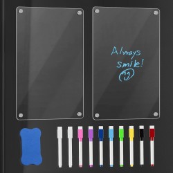 2 Pièces Calendrier Magnetique Frigo Transparent Tableau Magnétique en Acrylique 20 x 30 cm Tableau Effaçable Transparent avec 1