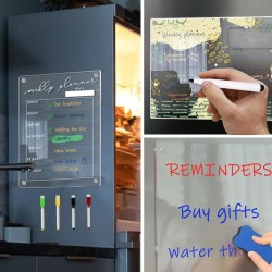 2 Pièces Calendrier Magnetique Frigo Transparent Tableau Magnétique en Acrylique 20 x 30 cm Tableau Effaçable Transparent avec 1