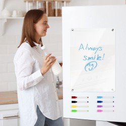 2 Pièces Calendrier Magnetique Frigo Transparent Tableau Magnétique en Acrylique 20 x 30 cm Tableau Effaçable Transparent avec 1