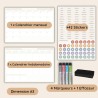 Calendrier Magnétique pour Frigo A3 – Planning Mensuel et Hebdomadaire Effaçable – 42 Stickers Événements, 4 Marqueurs, 1 Gomme 