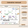 Calendrier Magnétique pour Frigo A3 – Planning Mensuel et Hebdomadaire Effaçable – 42 Stickers Événements, 4 Marqueurs, 1 Gomme 