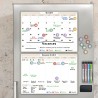 Calendrier Magnétique pour Frigo A3 – Planning Mensuel et Hebdomadaire Effaçable – 42 Stickers Événements, 4 Marqueurs, 1 Gomme 