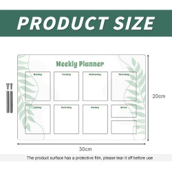 Semainier, Planning Semaine, Bureau Weekly Planner, Planificateur Hebdomadaire RéPéTable, Tableau Blanc Effacable Convient Pour 