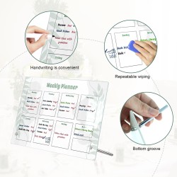 Semainier, Planning Semaine, Bureau Weekly Planner, Planificateur Hebdomadaire RéPéTable, Tableau Blanc Effacable Convient Pour 