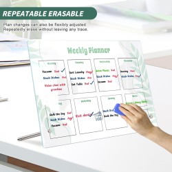 Semainier, Planning Semaine, Bureau Weekly Planner, Planificateur Hebdomadaire RéPéTable, Tableau Blanc Effacable Convient Pour 